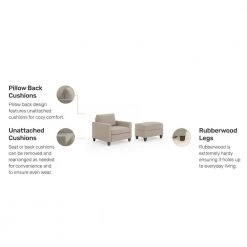 Dylan Beige Upholstered Chair and Ottoman by HOMESTYLES -Deals HOMESTYLES Store beige homestyles accent chairs 2001 18 fb80 44 1000