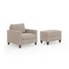 Dylan Beige Upholstered Chair and Ottoman by HOMESTYLES