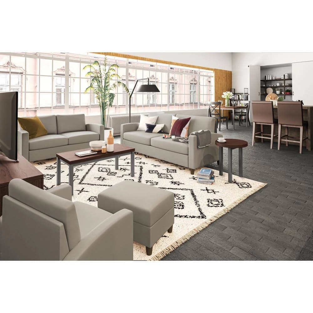 Blake Beige Modern Square Ottoman by HOMESTYLES 3 Blake Beige Modern Square Ottoman by HOMESTYLES - Image 3