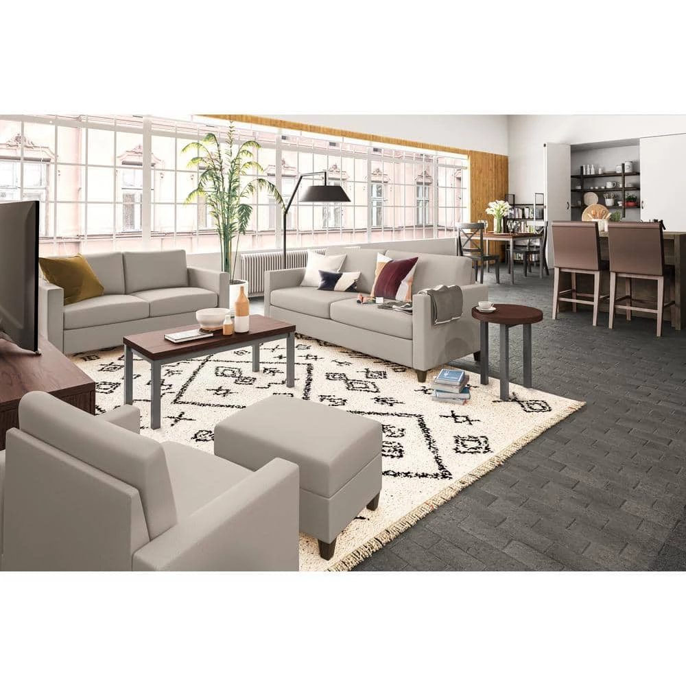 Dylan 68 in. W Square Arm Polyester Upholstered Modern Straight Beige Sofa by HOMESTYLES 5 Dylan 68 in. W Square Arm Polyester Upholstered Modern Straight Beige Sofa by HOMESTYLES - Image 5