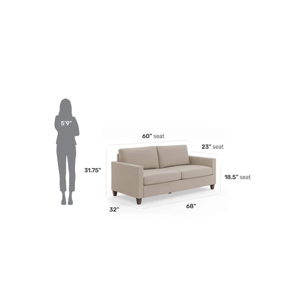Dylan 68 in. W Square Arm Polyester Upholstered Modern Straight Beige Sofa by HOMESTYLES 6 Dylan 68 in. W Square Arm Polyester Upholstered Modern Straight Beige Sofa by HOMESTYLES - Image 6