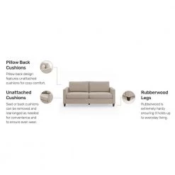 Dylan 68 in. W Square Arm Polyester Upholstered Modern Straight Beige Sofa by HOMESTYLES 24 Dylan 68 in. W Square Arm Polyester Upholstered Modern Straight Beige Sofa by HOMESTYLES -Deals HOMESTYLES Store beige homestyles sofas couches 2001 30 fb80 76 1000