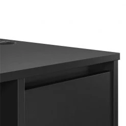 Ramblewood 53 in. Black Computer Desk with Attached Cabinet and Wireless Charging Port by Ameriwood Home -Deals HOMESTYLES Store black ameriwood home computer desks hd05570 44 1000