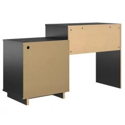 Ramblewood 53 in. Black Computer Desk with Attached Cabinet and Wireless Charging Port by Ameriwood Home -Deals HOMESTYLES Store black ameriwood home computer desks hd05570 66 1000