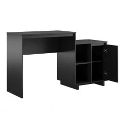 Ramblewood 53 in. Black Computer Desk with Attached Cabinet and Wireless Charging Port by Ameriwood Home -Deals HOMESTYLES Store black ameriwood home computer desks hd05570 77 1000