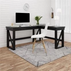 Caryle Black L- Shaped Desk with Lift Top by Ameriwood Home -Deals HOMESTYLES Store black ameriwood home computer desks hd16596 31 1000