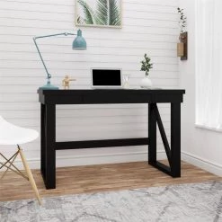 Caryle 47.5 in. Rectangle Black MDF Computer Desk with Drawer by Ameriwood Home -Deals HOMESTYLES Store black ameriwood home computer desks hd38641 31 1000
