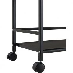 Knoll View Black 3-Shelf Metal Rolling Utility Cart by Ameriwood Home -Deals HOMESTYLES Store black ameriwood home kitchen prep tables hd40509 4f 1000