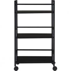 Knoll View Black 3-Shelf Metal Rolling Utility Cart by Ameriwood Home