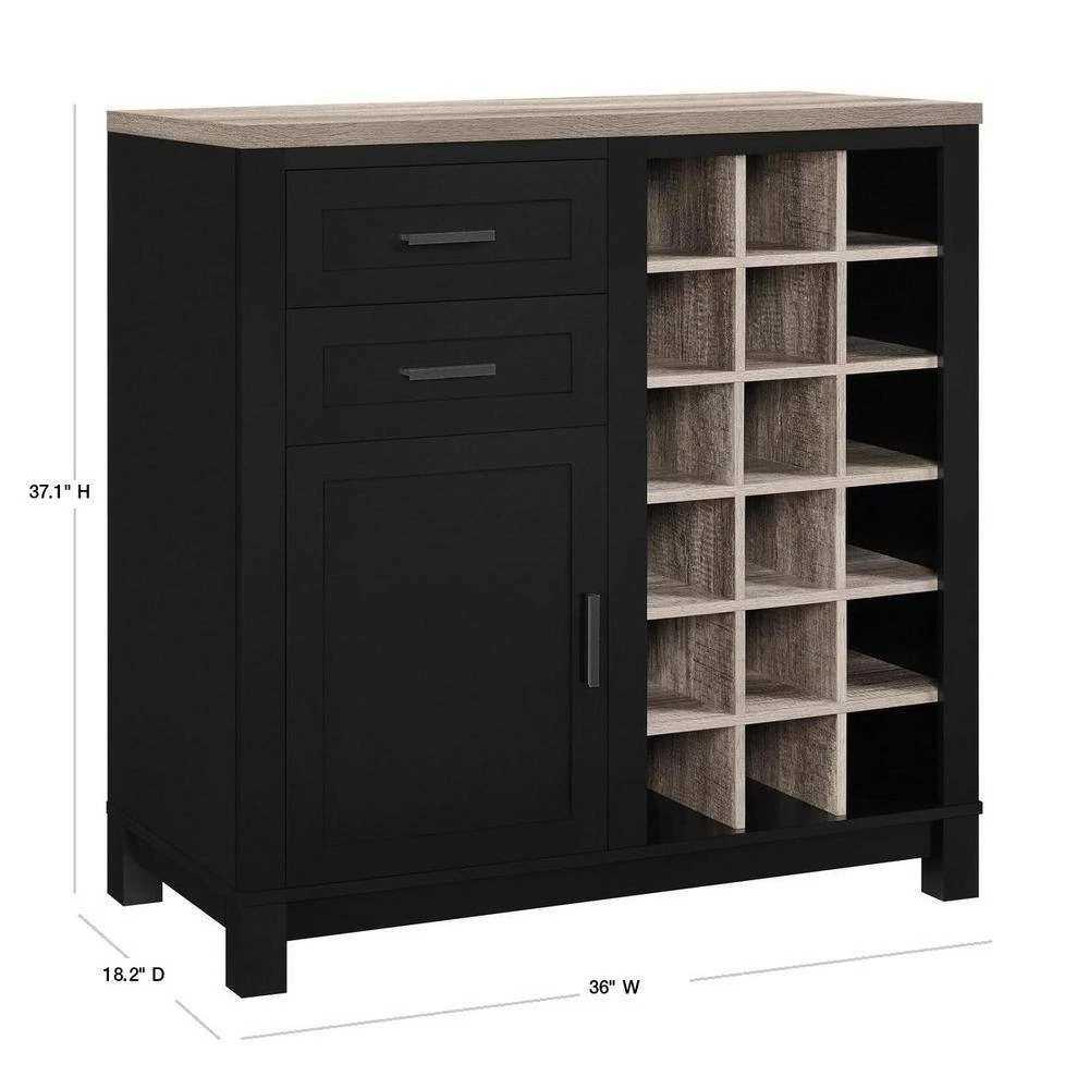 Viola 18-Bottle Black Bar Cabinet by Ameriwood Home 3 Viola 18-Bottle Black Bar Cabinet by Ameriwood Home - Image 3