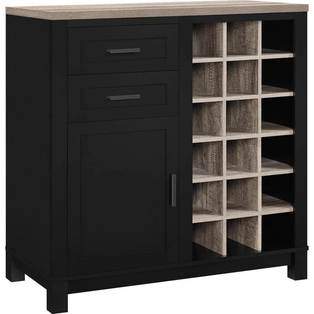 Viola 18-Bottle Black Bar Cabinet by Ameriwood Home 1 Viola 18-Bottle Black Bar Cabinet by Ameriwood Home