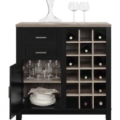 Viola 18-Bottle Black Bar Cabinet by Ameriwood Home 11 Viola 18-Bottle Black Bar Cabinet by Ameriwood Home -Deals HOMESTYLES Store black finish ameriwood home bar cabinets hd35155 c3 1000