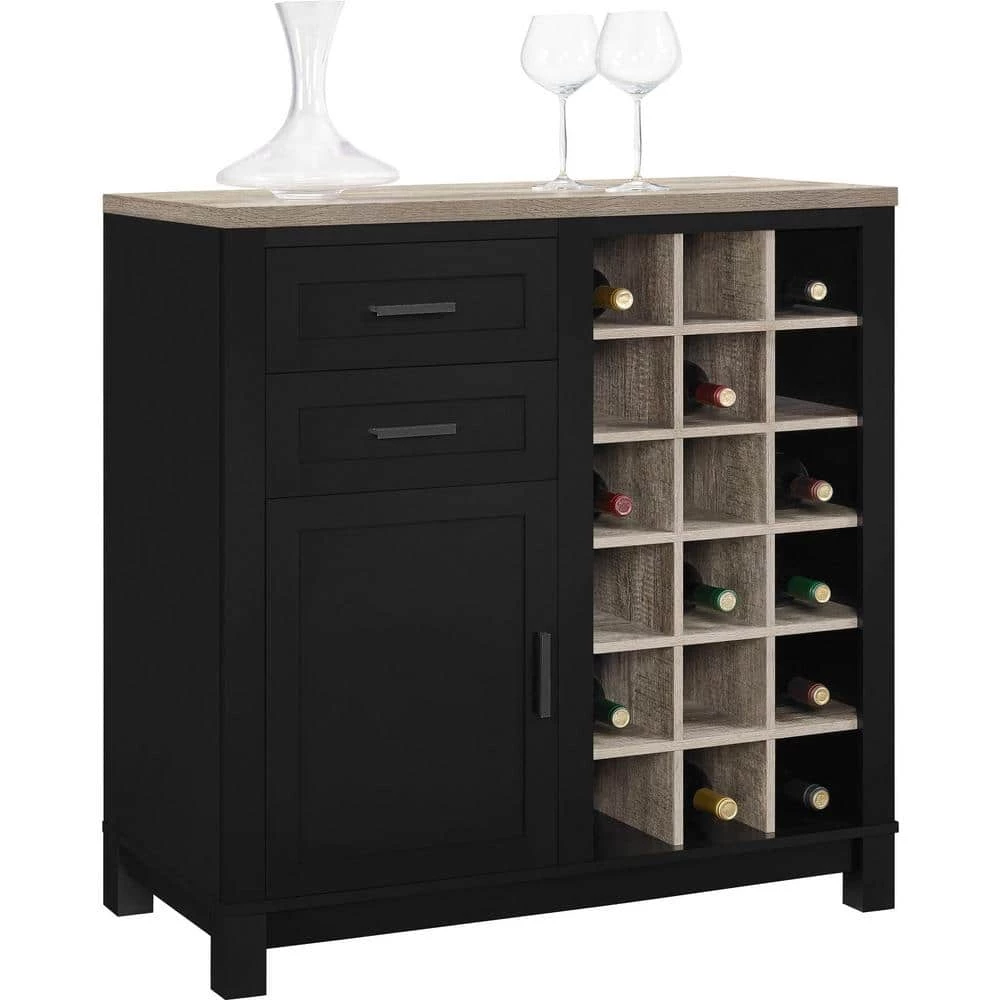 Viola 18-Bottle Black Bar Cabinet by Ameriwood Home 2 Viola 18-Bottle Black Bar Cabinet by Ameriwood Home - Image 2