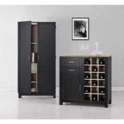 Viola 18-Bottle Black Bar Cabinet by Ameriwood Home 12 Viola 18-Bottle Black Bar Cabinet by Ameriwood Home -Deals HOMESTYLES Store black finish ameriwood home bar cabinets hd35155 fa 1000