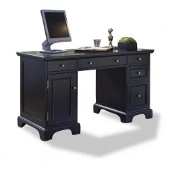 54 in. Rectangular Black 5 Drawer Executive Desk with Keyboard Tray by HOMESTYLES -Deals HOMESTYLES Store black homestyles executive desks 5531 18 1f 1000