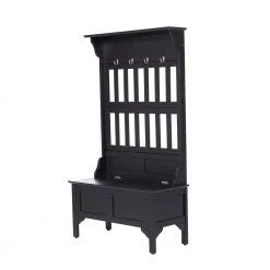 Hall Tree in Black by HOMESTYLES 14 Hall Tree in Black by HOMESTYLES -Deals HOMESTYLES Store black homestyles hall trees 5650 49 4f 1000