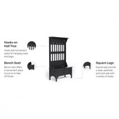 Hall Tree in Black by HOMESTYLES 17 Hall Tree in Black by HOMESTYLES -Deals HOMESTYLES Store black homestyles hall trees 5650 49 fa 1000