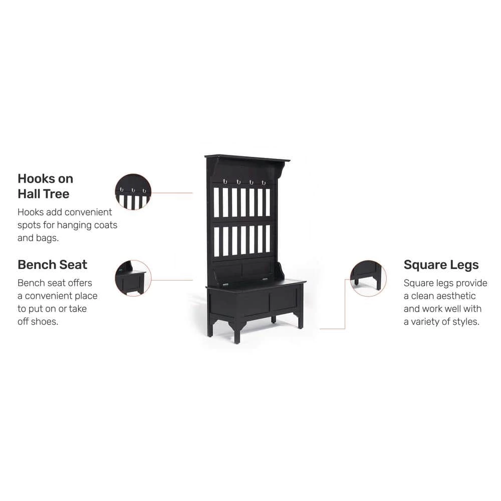 Hall Tree in Black by HOMESTYLES 8 Hall Tree in Black by HOMESTYLES - Image 8