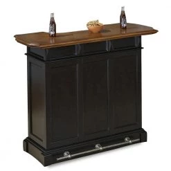 Americana 4-Shelf Black and Oak Bar with Foot Rail by HOMESTYLES -Deals HOMESTYLES Store black homestyles home bars 5003 99 1f 1000
