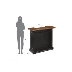 Americana 4-Shelf Black and Oak Bar with Foot Rail by HOMESTYLES -Deals HOMESTYLES Store black homestyles home bars 5003 99 40 1000