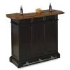 Americana 4-Shelf Black and Oak Bar with Foot Rail by HOMESTYLES