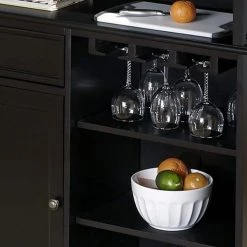 Americana 4-Shelf Black and Oak Bar with Foot Rail by HOMESTYLES -Deals HOMESTYLES Store black homestyles home bars 5003 99 76 1000