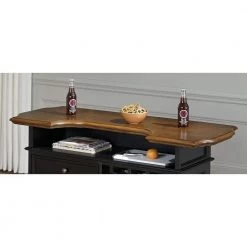 Americana 4-Shelf Black and Oak Bar with Foot Rail by HOMESTYLES -Deals HOMESTYLES Store black homestyles home bars 5003 99 77 1000