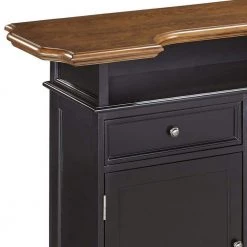 Americana 4-Shelf Black and Oak Bar with Foot Rail by HOMESTYLES -Deals HOMESTYLES Store black homestyles home bars 5003 99 a0 1000