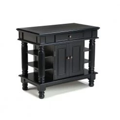 Americana Black Kitchen Island With Storage by HOMESTYLES