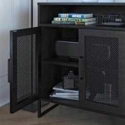 Pelham Black Oak Storage Cabinet by Ameriwood Home -Deals HOMESTYLES Store black oak ameriwood home accent cabinets hd31226 77 1000