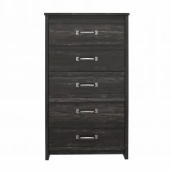 DeWitt 5-Drawer Black Oak Chest of-Drawers (54.34 in. H x 30.91 in. W x 16.54 in. D) by Ameriwood Home