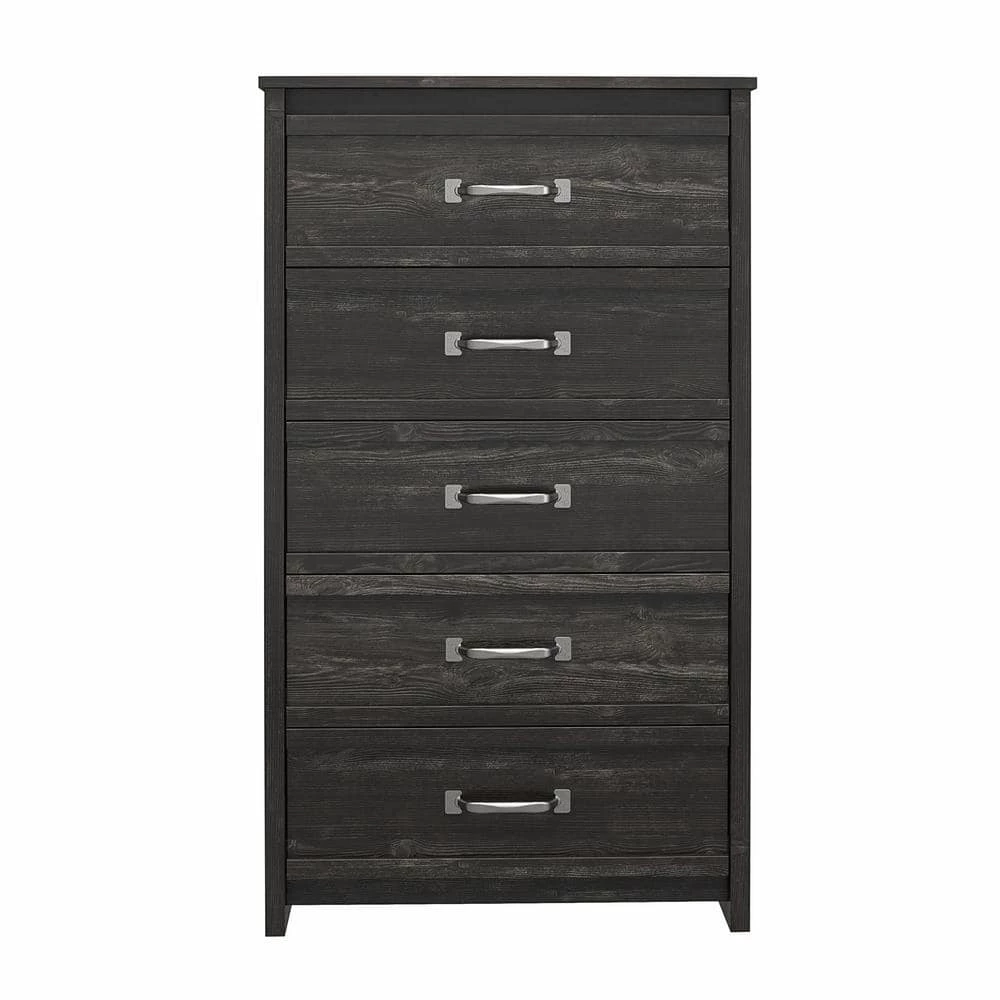 DeWitt 5-Drawer Black Oak Chest of-Drawers (54.34 in. H x 30.91 in. W x 16.54 in. D) by Ameriwood Home 1 DeWitt 5-Drawer Black Oak Chest of-Drawers (54.34 in. H x 30.91 in. W x 16.54 in. D) by Ameriwood Home