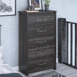 DeWitt 5-Drawer Black Oak Chest of-Drawers (54.34 in. H x 30.91 in. W x 16.54 in. D) by Ameriwood Home 16 DeWitt 5-Drawer Black Oak Chest of-Drawers (54.34 in. H x 30.91 in. W x 16.54 in. D) by Ameriwood Home -Deals HOMESTYLES Store black oak ameriwood home chest of drawers hd29260 c3 1000