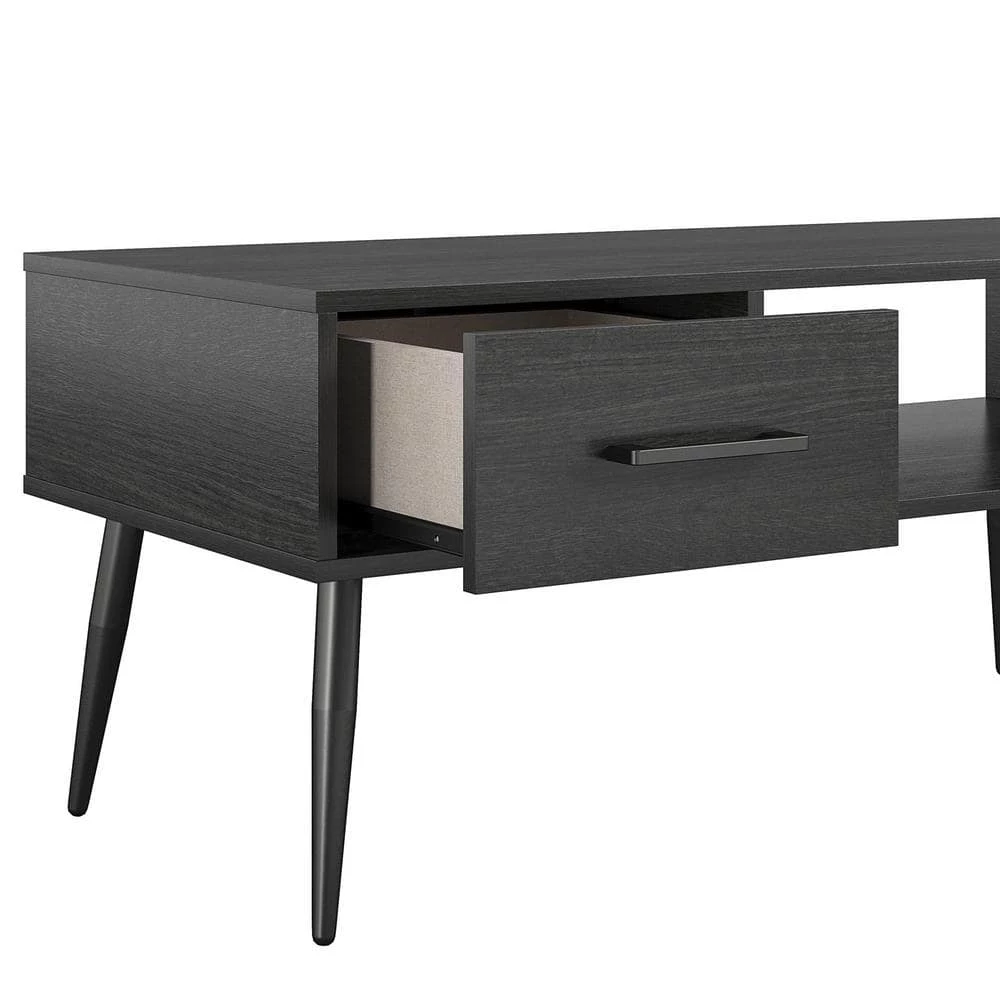 Phillips 19.49 in. Black Oak Rectangular Particleboard Coffee Table by Ameriwood Home 5 Phillips 19.49 in. Black Oak Rectangular Particleboard Coffee Table by Ameriwood Home - Image 5