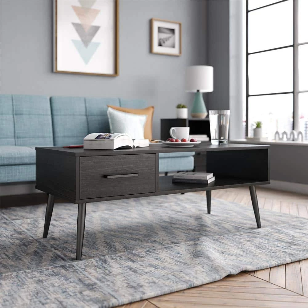Phillips 19.49 in. Black Oak Rectangular Particleboard Coffee Table by Ameriwood Home 6 Phillips 19.49 in. Black Oak Rectangular Particleboard Coffee Table by Ameriwood Home - Image 6
