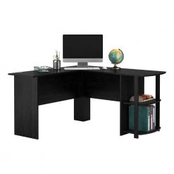 52 in. L-Shaped Black Oak Computer Desk with Shelf by Ameriwood Home -Deals HOMESTYLES Store black oak ameriwood home computer desks hd01817 77 1000