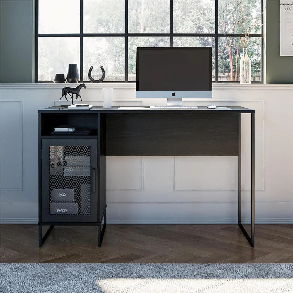 Pelham 47.6 in. Black Oak Single Pedestal Desk by Ameriwood Home 10 Pelham 47.6 in. Black Oak Single Pedestal Desk by Ameriwood Home - Image 10