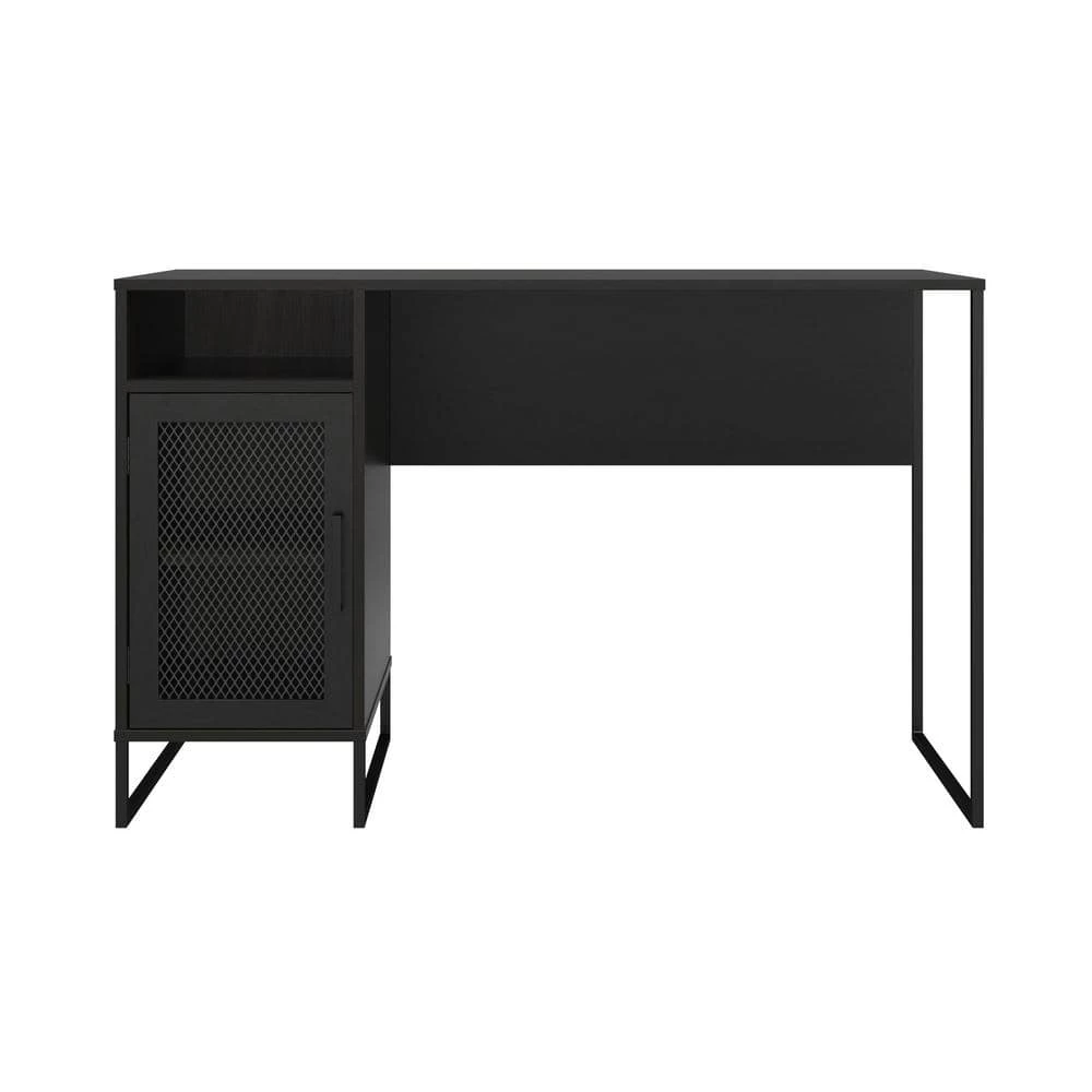 Pelham 47.6 in. Black Oak Single Pedestal Desk by Ameriwood Home 1 Pelham 47.6 in. Black Oak Single Pedestal Desk by Ameriwood Home