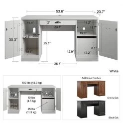 Vearo 53.6 in. Black Oak Double Pedestal Desk by Ameriwood Home -Deals HOMESTYLES Store black oak ameriwood home computer desks hd68639 4f 1000