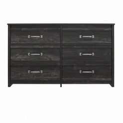 DeWitt 6-Drawer Black Oak Dresser (35 in. H x 59.33 in. W x 15.67 in. D) by Ameriwood Home
