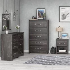 DeWitt 6-Drawer Black Oak Dresser (35 in. H x 59.33 in. W x 15.67 in. D) by Ameriwood Home -Deals HOMESTYLES Store black oak ameriwood home dressers hd99895 76 1000