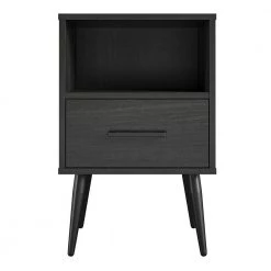 Phillips 15.5 in. Black Oak Square End Table with Drawer by Ameriwood Home