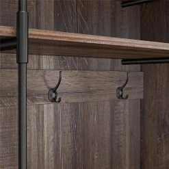 Hutton Black and Walnut Entryway Hall Tree With Bench and Storage Cubbies by Ameriwood Home -Deals HOMESTYLES Store black oak ameriwood home hall trees hd49162 76 1000
