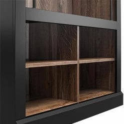 Hutton Black and Walnut Entryway Hall Tree With Bench and Storage Cubbies by Ameriwood Home -Deals HOMESTYLES Store black oak ameriwood home hall trees hd49162 77 1000