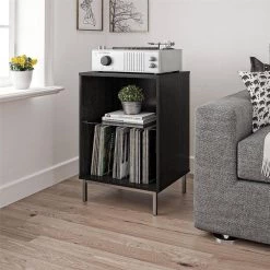 Cleavland Black Oak Turntable Stand by Ameriwood Home -Deals HOMESTYLES Store black oak ameriwood home media storage hd71513 31 1000