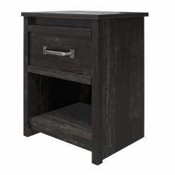 DeWitt 1-Drawer Black Oak Nightstand 24.37 in. H x 19.69 in. W x 19.69 in. D by Ameriwood Home -Deals HOMESTYLES Store black oak ameriwood home nightstands hd86452 40 1000