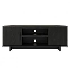 Julia 48 in. Black Oak Particle Board Corner TV Stand Fits TVs Up to 50 in. with Cable Management by Ameriwood Home