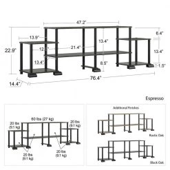 Crocker 76.38 in. Black Oak TV Stand Fits TV's up to 50 in. by Ameriwood Home -Deals HOMESTYLES Store black oak ameriwood home tv stands hd31257 4f 1000