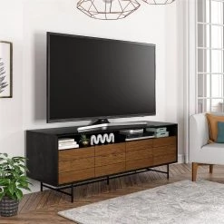 Apison 62 in. Black Oak TV Stand for TVs up to 70 in. by Ameriwood Home -Deals HOMESTYLES Store black oak ameriwood home tv stands hd66053 31 1000