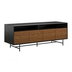 Apison 62 in. Black Oak TV Stand for TVs up to 70 in. by Ameriwood Home